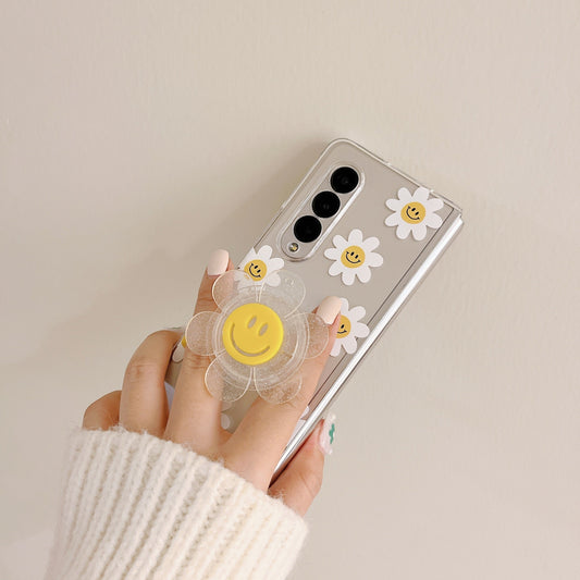 Cute Smile Sunflower HolderPhone Case For Samsung Galaxy Z Fold Series