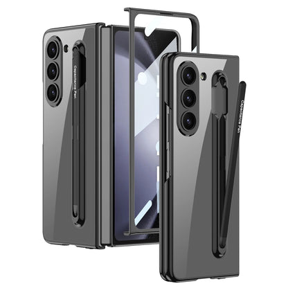 Transparent Case with Magnetic Hinge & Touch Pen For Galaxy Z Fold 5