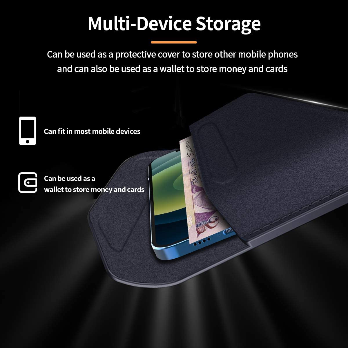 Genuine Leather Magnetic Pouch Case For Samsung Galaxy Z Fold Series