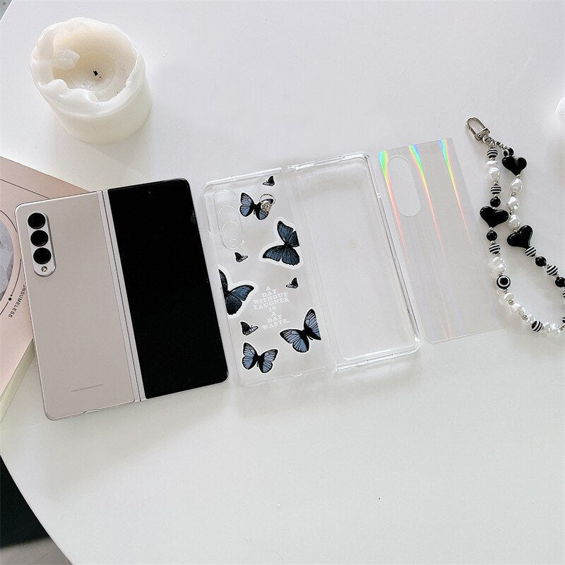 Black Butterfly Phone Stand Case for Samsung Galaxy Z Fold Series