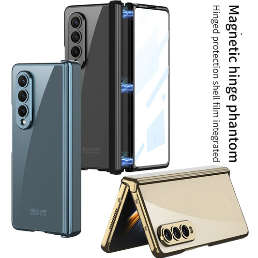 Magnetic Hinge Case with Glass Film Protective for Samsung Galaxy Z Fold Series
