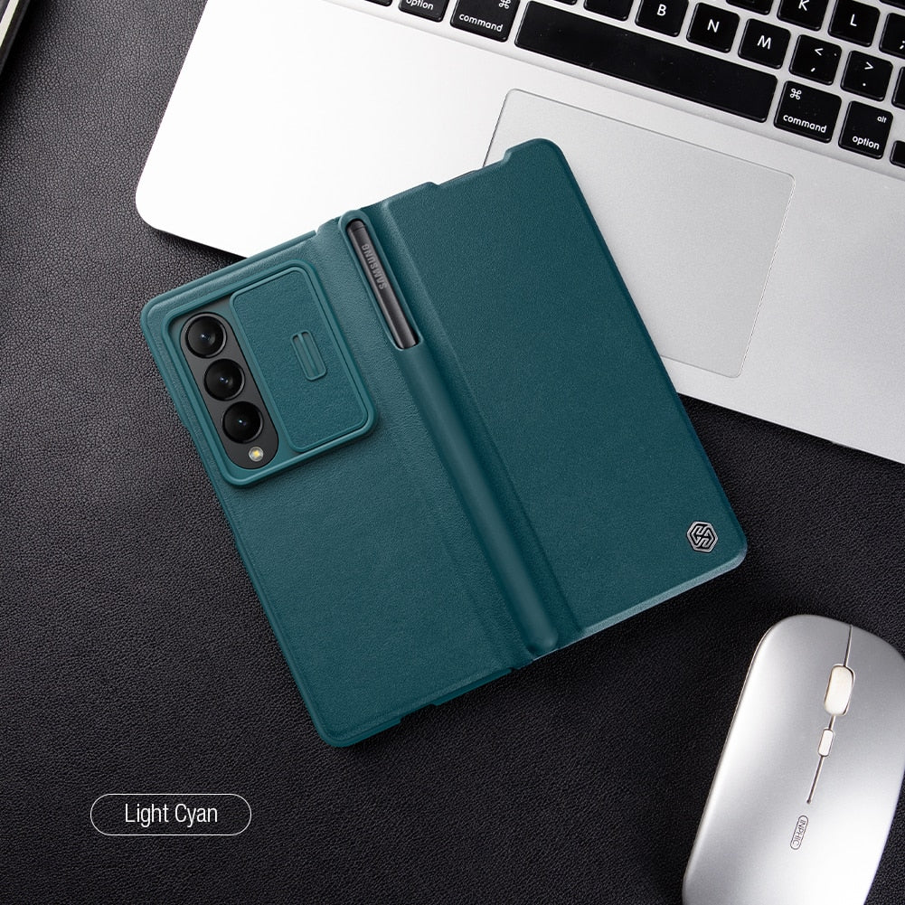Luxury Leather Case With Pen Holder For Samsung Galaxy Z Fold 4