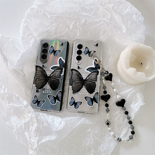 Black Butterfly Phone Stand Case for Samsung Galaxy Z Fold Series