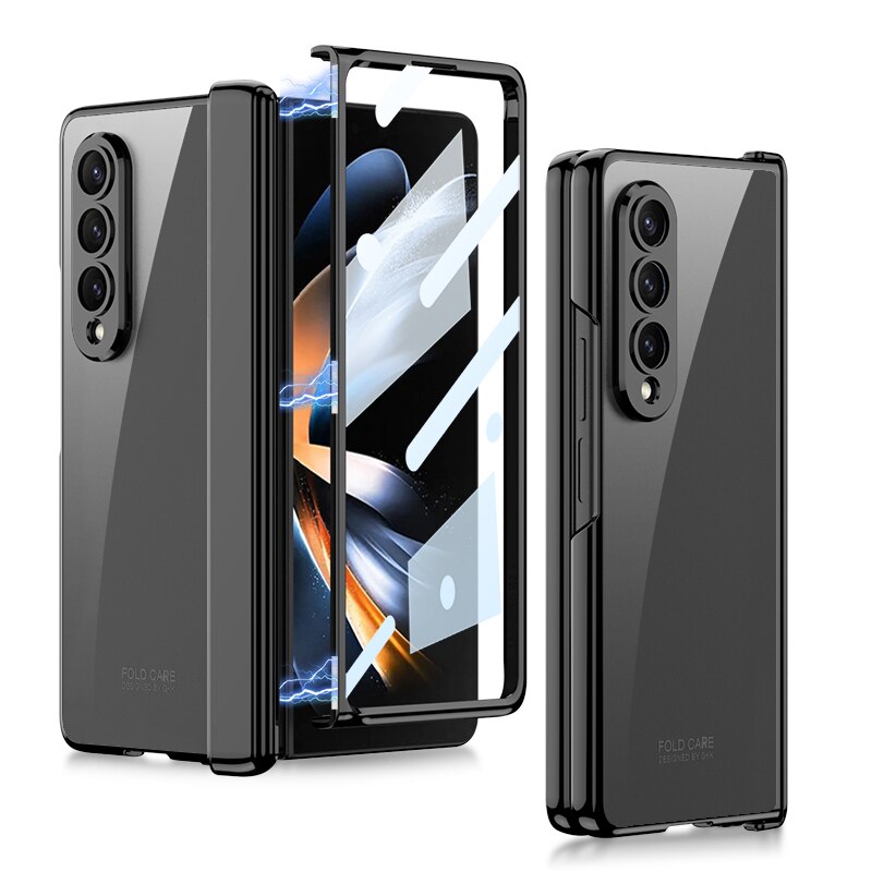 Magnetic Hinge Case with Glass Film Protective for Samsung Galaxy Z Fold Series