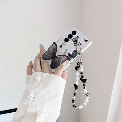 Black Butterfly Phone Stand Case for Samsung Galaxy Z Fold 4