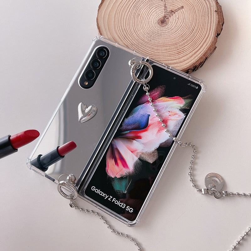 Mirror Case with Removable Chain For Samsung Galaxy Z FOLD