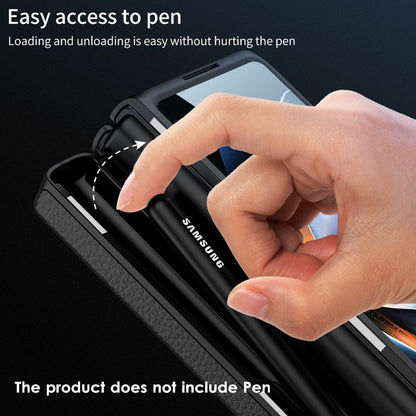 Magnetic Hinge Pen Slot Leather Case For Samsung Galaxy Z Fold 4