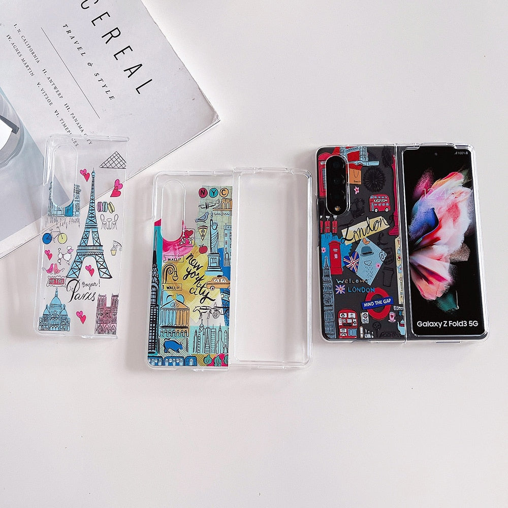 Romantic Iron Tower Old Castle Phone Case For Samsung Galaxy Z Fold 4