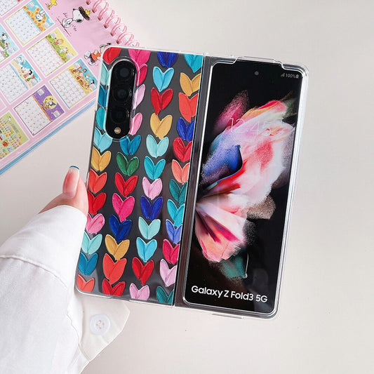 Woman Cute Colorful Love Heart Phone Case For Samsung Galaxy Z Fold