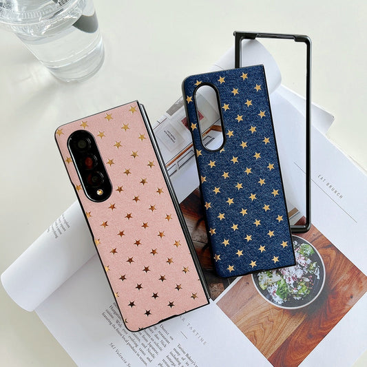 Luxury Gilding Stars PU Leather Phone Case For Samsung Galaxy Z Fold Series