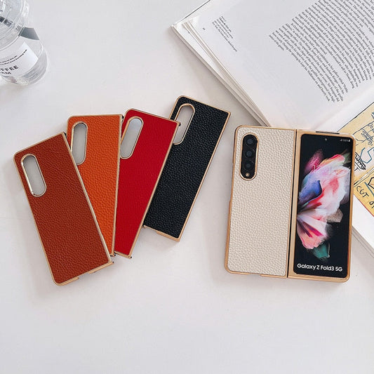Luxury  Leather Hard Case For Samsung Galaxy Z Fold Series