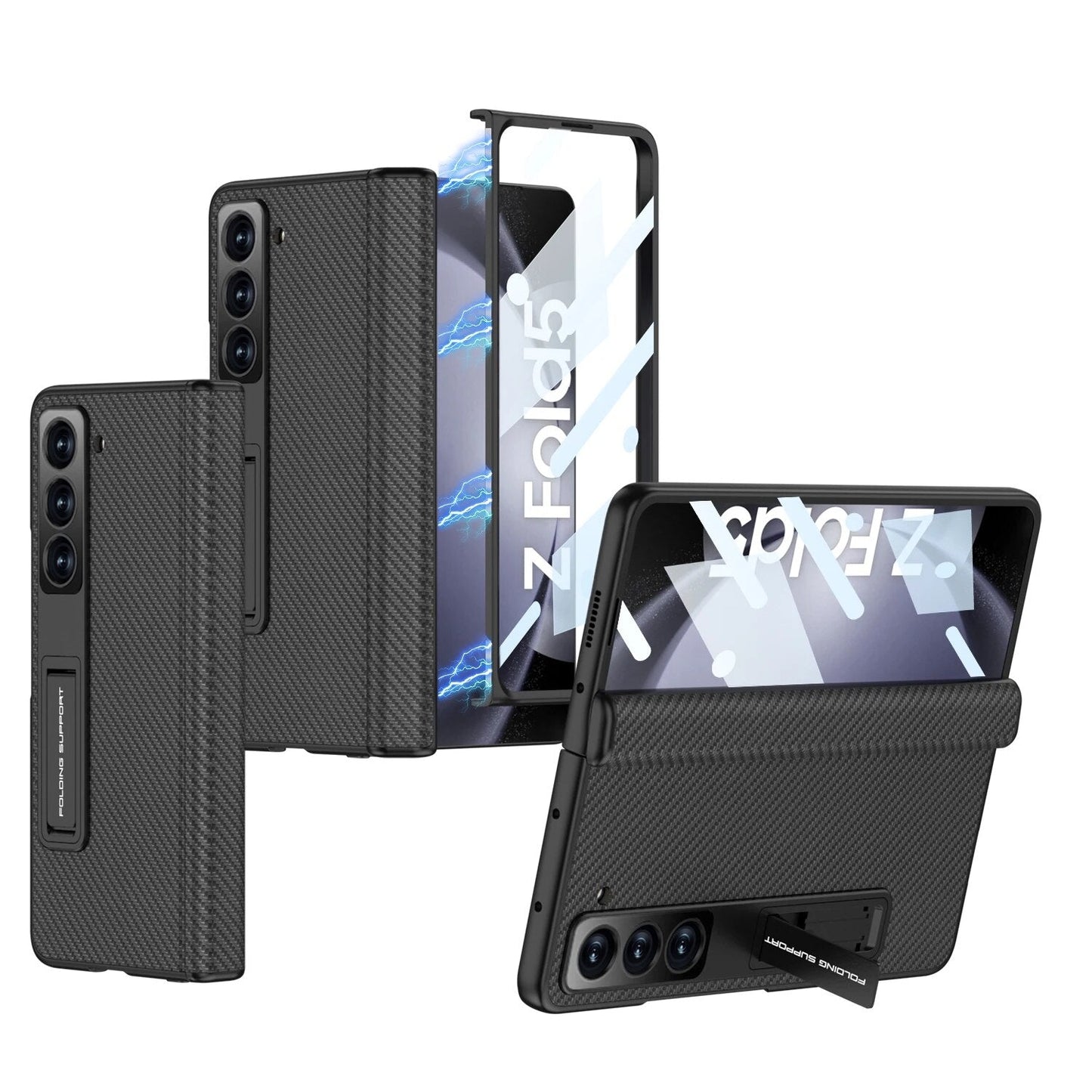 Magnetic Leather Case with Screen Protection For Galaxy Z Fold 5