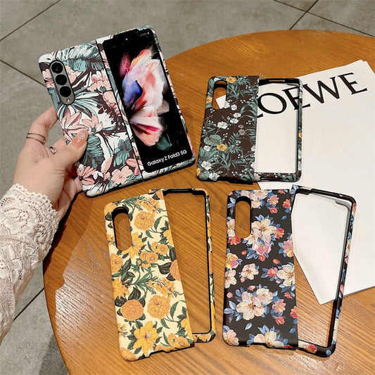 Retro Luminous Floral Case For Samsung Galaxy Z Fold Series