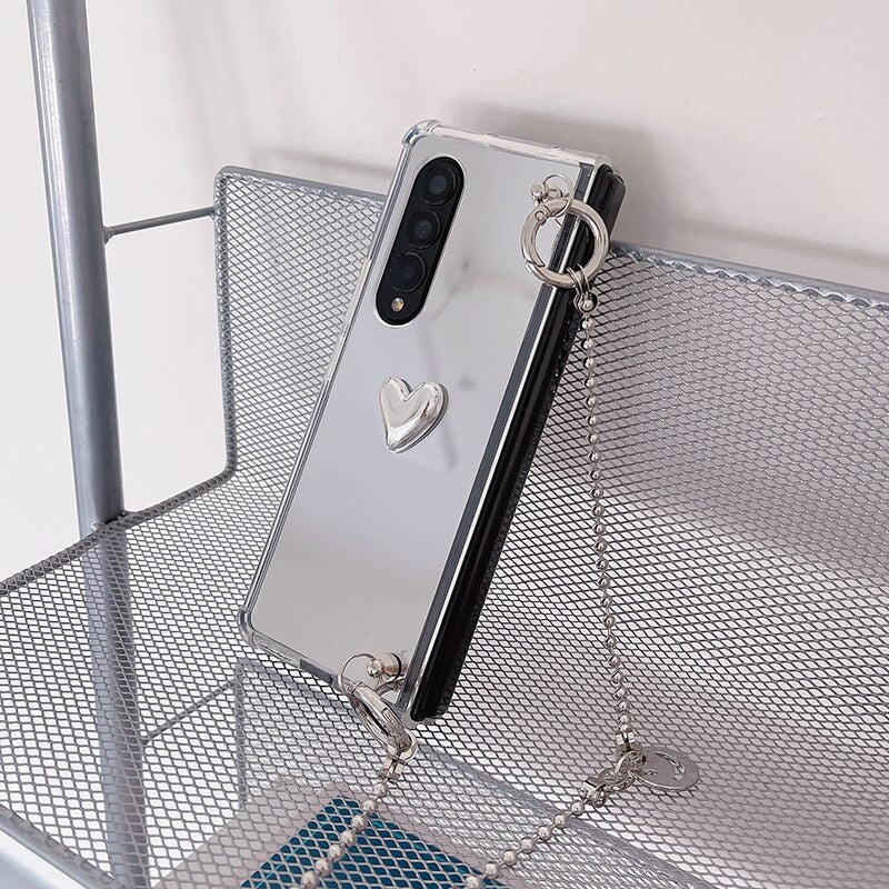 Mirror Case with Removable Chain For Samsung Galaxy Z FOLD