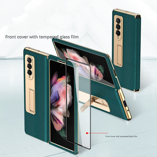 Leather Flip Cover For Galaxy Z FOLD