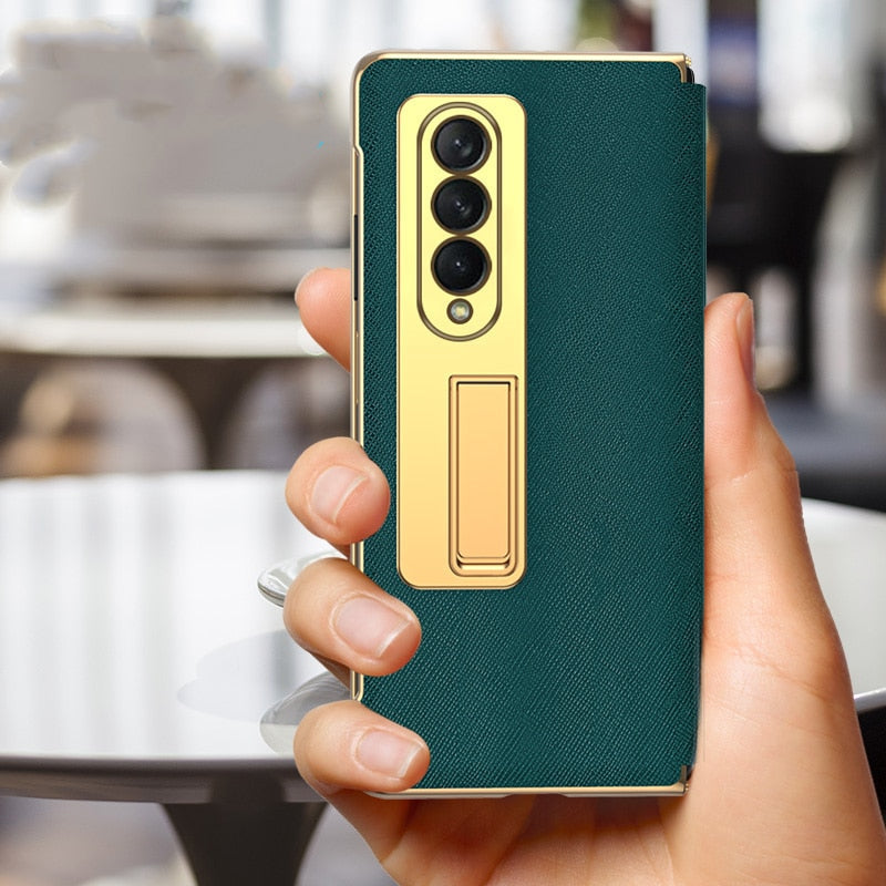 Leather Flip Cover For Galaxy Z FOLD