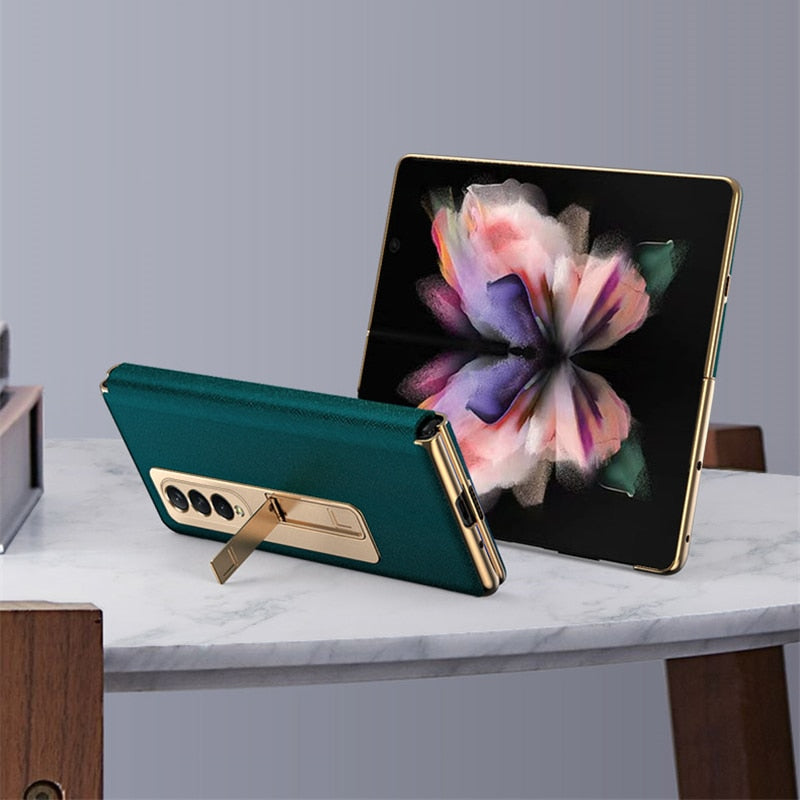 Leather Flip Cover For Galaxy Z FOLD