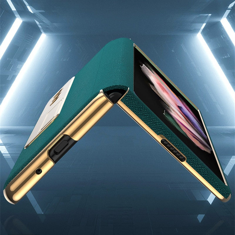 Leather Flip Cover For Galaxy Z FOLD