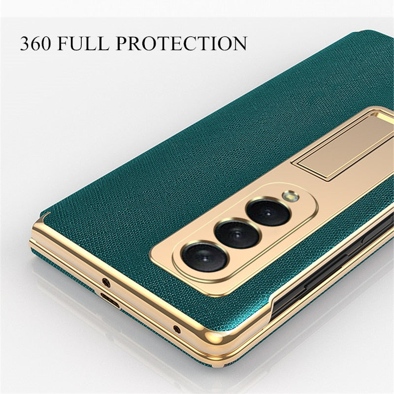 Leather Flip Cover For Galaxy Z FOLD