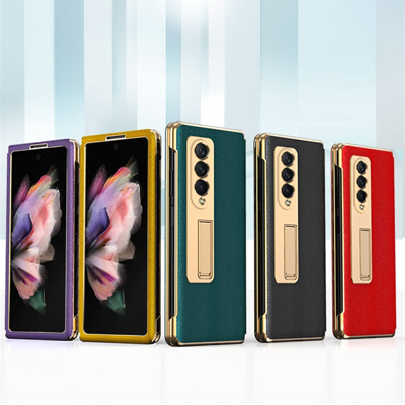 Leather Flip Cover For Galaxy Z FOLD