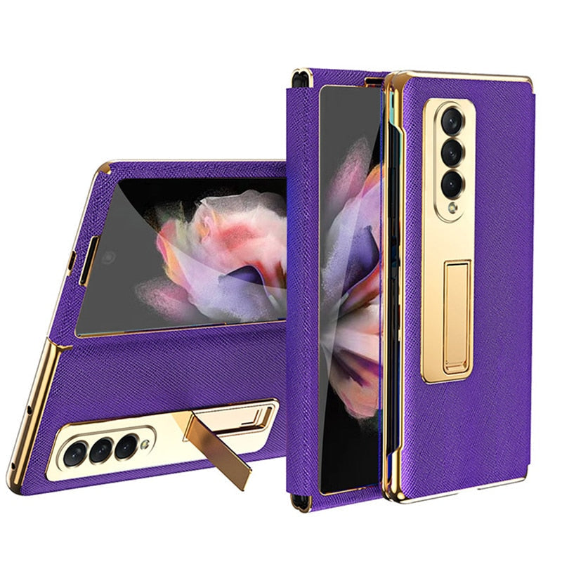 Leather Flip Cover For Galaxy Z FOLD