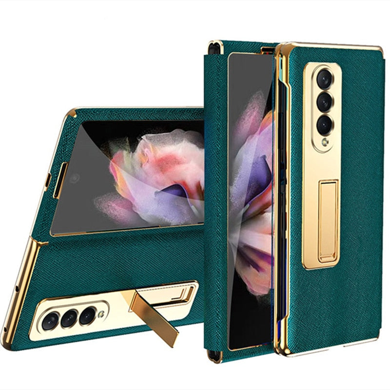 Leather Flip Cover For Galaxy Z FOLD