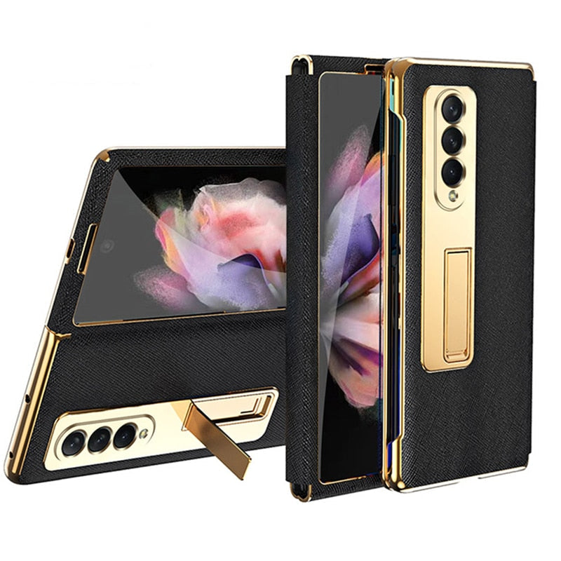 Leather Flip Cover For Galaxy Z FOLD