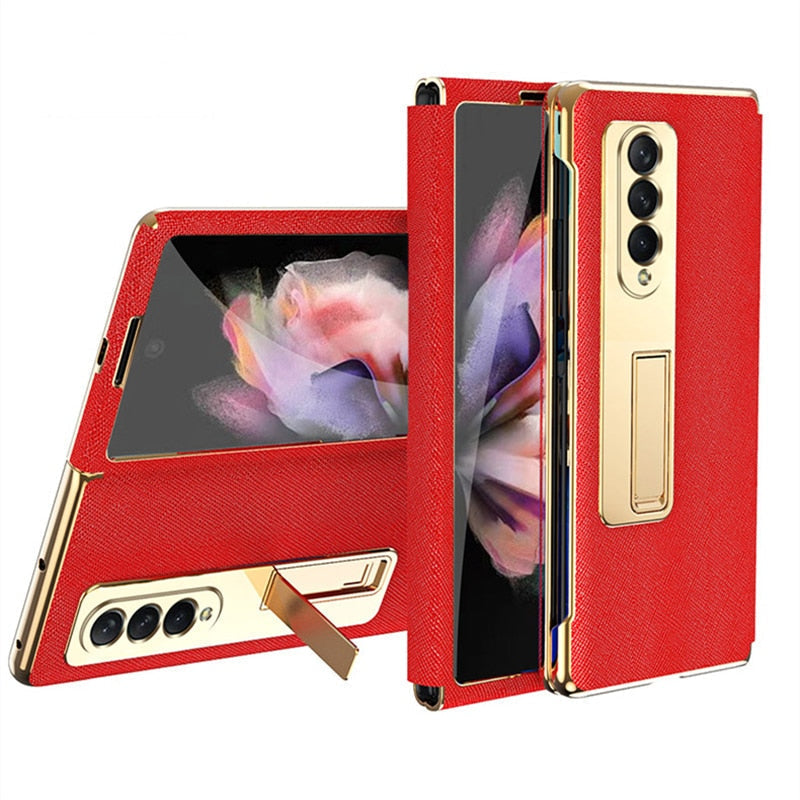 Leather Flip Cover For Galaxy Z FOLD