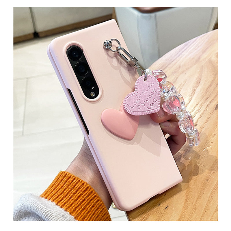 Cute 3D Heart Case With Bracelet For Galaxy Z FOLD